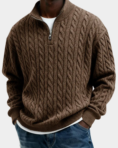 Men's Classic Knit Sweater Warm Crew Neck Pullover