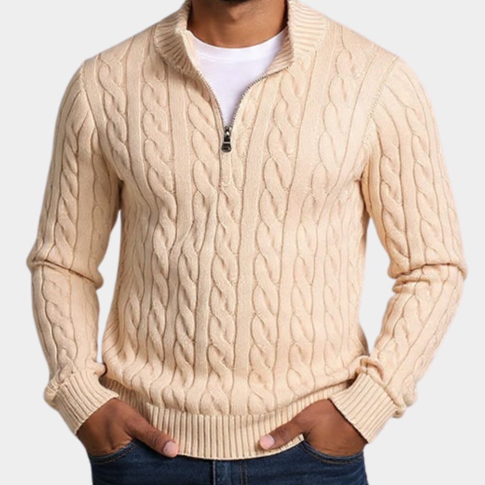 Men's Classic Knit Sweater Warm Crew Neck Pullover