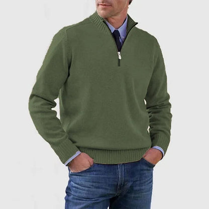 Men's Quarter Zip Sweater Knit Pullover Elegant Versatile