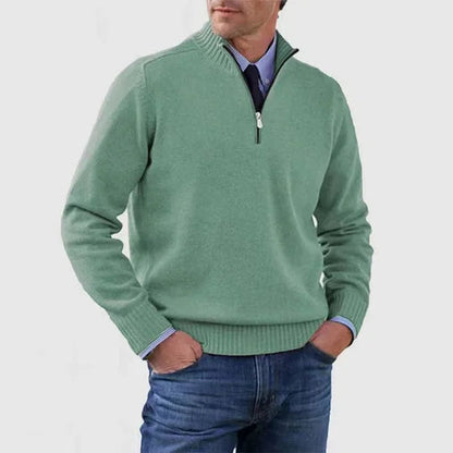 Men's Quarter Zip Sweater Knit Pullover Elegant Versatile