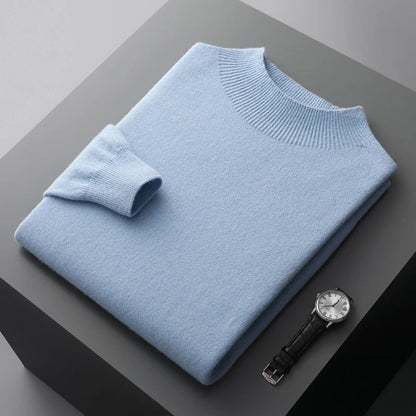Men's Cashmere Half Neck Sweater Soft Warm Luxury Pullover Knit