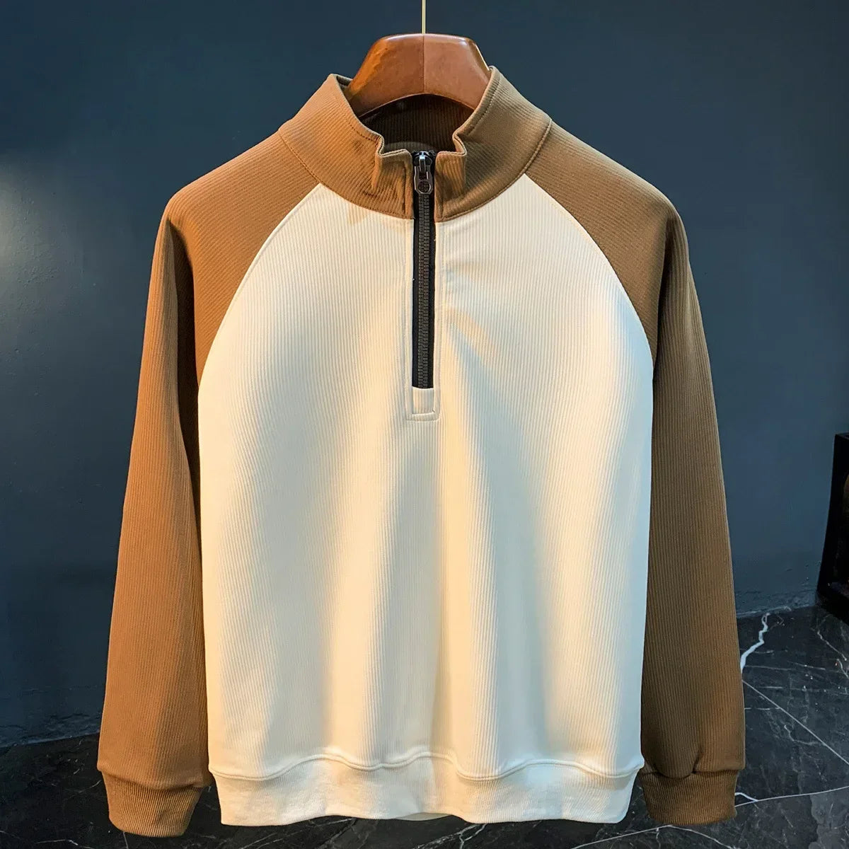Men's Half Zip Sweater Warm Smart Casual Knit Pullover Everyday