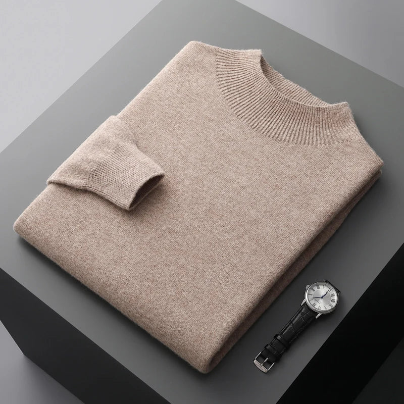 Men's Cashmere Half Neck Sweater Soft Warm Luxury Pullover Knit