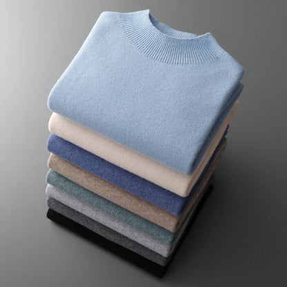Men's Cashmere Half Neck Sweater Soft Warm Luxury Pullover Knit