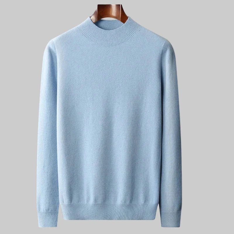 Men's Cashmere Half Neck Sweater Soft Warm Luxury Pullover Knit