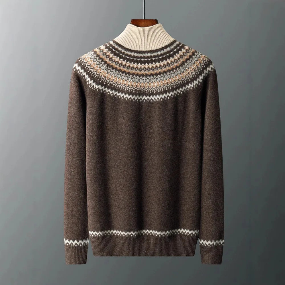 Men's Cashmere Half Zip Sweater Luxury Warm Pullover Premium Knit