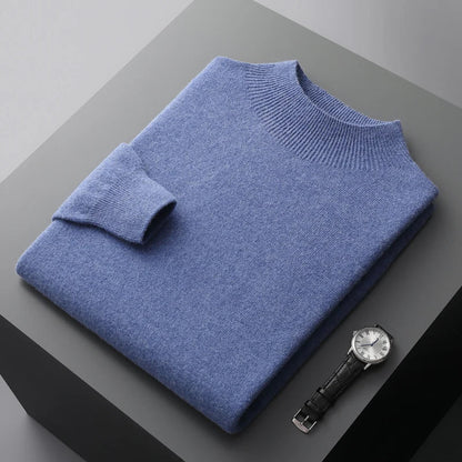 Men's Cashmere Half Neck Sweater Soft Warm Luxury Pullover Knit