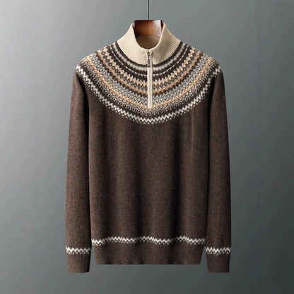 Men's Cashmere Half Zip Sweater Luxury Warm Pullover Premium Knit