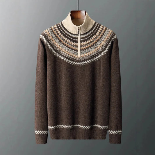Men's Cashmere Half Zip Sweater Luxury Warm Pullover Premium Knit