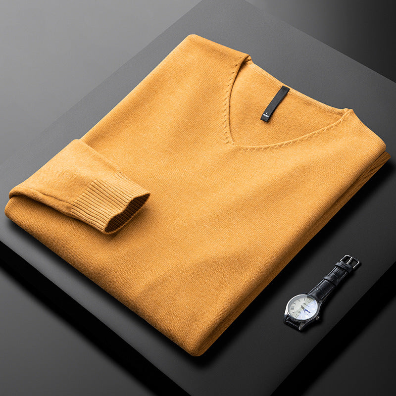 Men's Cashmere V-Neck Sweater Refined Soft Luxury Pullover Jumper