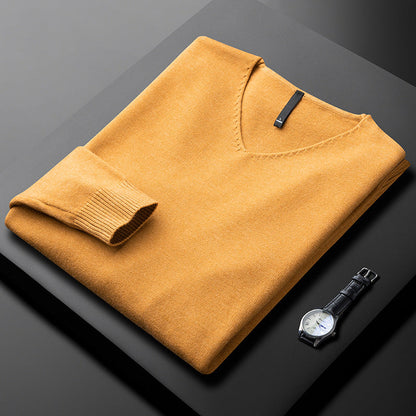 Men's Cashmere V-Neck Sweater Refined Soft Luxury Pullover Jumper
