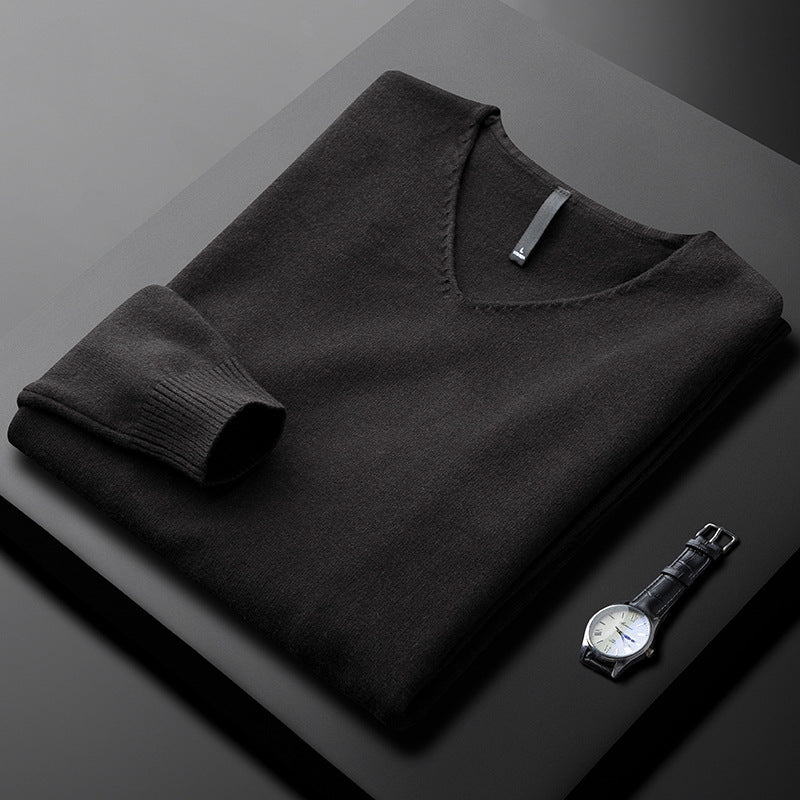 Men's Cashmere V-Neck Sweater Refined Soft Luxury Pullover Jumper