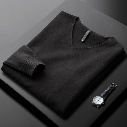 Men's Cashmere V-Neck Sweater Refined Soft Luxury Pullover Jumper