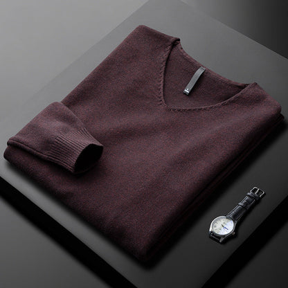 Men's Cashmere V-Neck Sweater Refined Soft Luxury Pullover Jumper