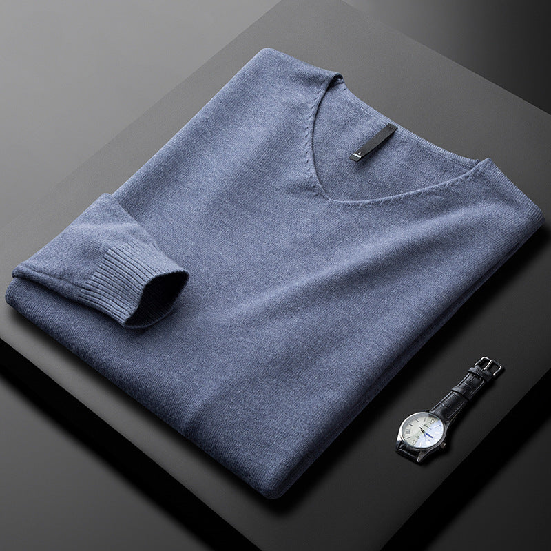 Men's Cashmere V-Neck Sweater Refined Soft Luxury Pullover Jumper