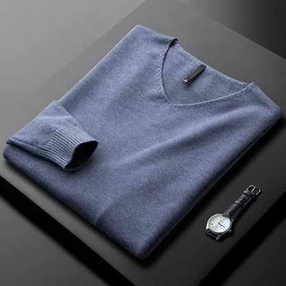 Men's Cashmere V-Neck Sweater Refined Soft Luxury Pullover Jumper