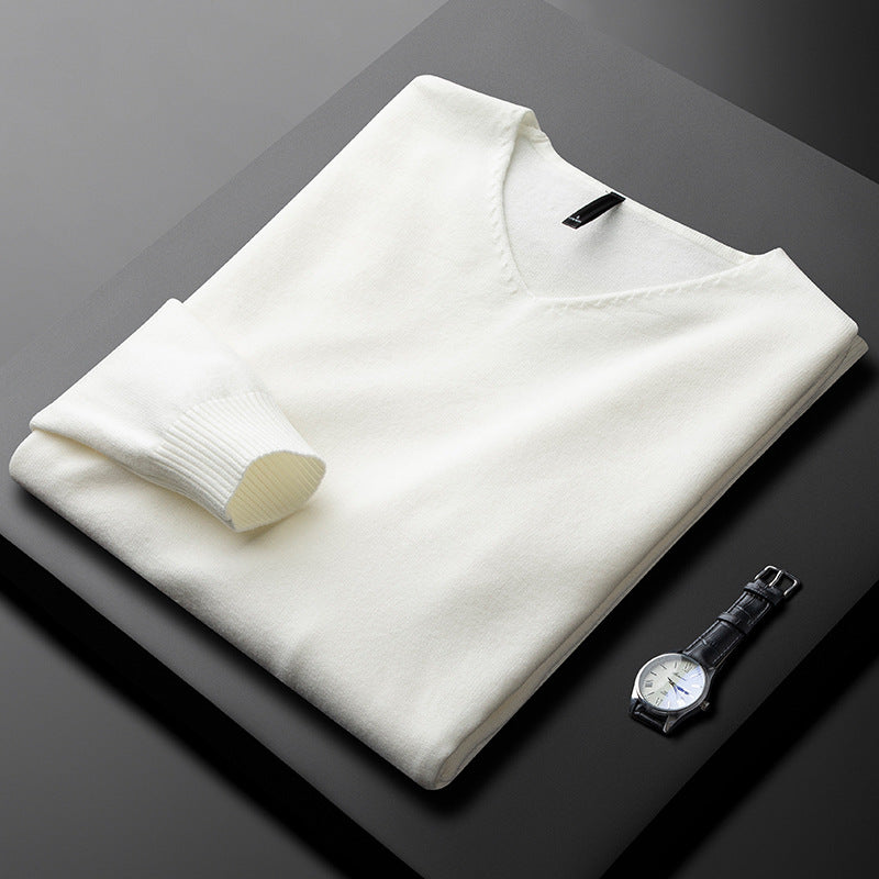 Men's Cashmere V-Neck Sweater Refined Soft Luxury Pullover Jumper