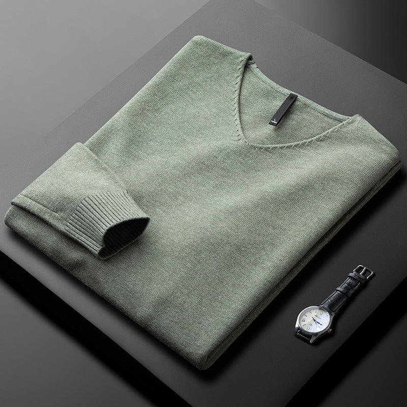 Men's Cashmere V-Neck Sweater Refined Soft Luxury Pullover Jumper