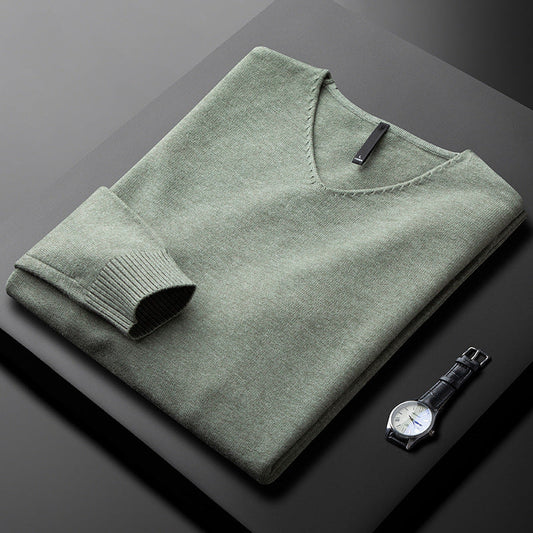 Men's Cashmere V-Neck Sweater Refined Soft Luxury Pullover Jumper