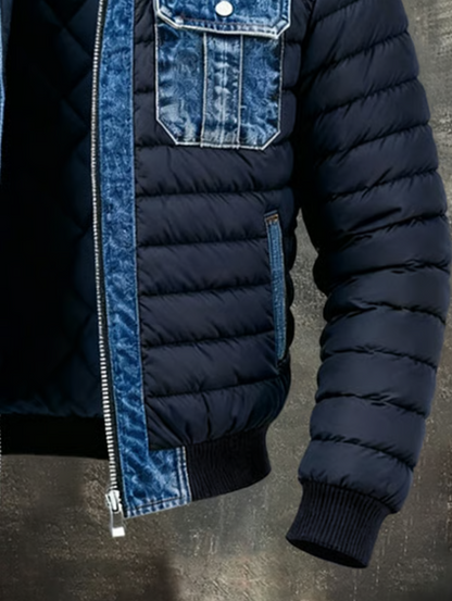 Men's Hybrid Quilted Denim Jacket Warm Winter Coat