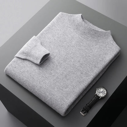 Men's Cashmere Half Neck Sweater Soft Warm Luxury Pullover Knit
