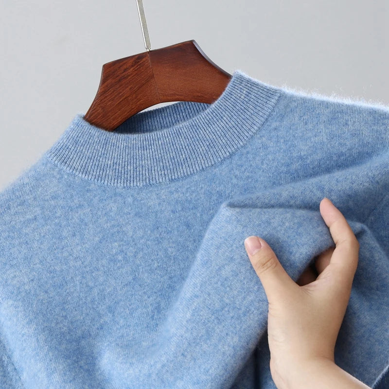 Men's Cashmere Half Neck Sweater Soft Warm Luxury Pullover Knit