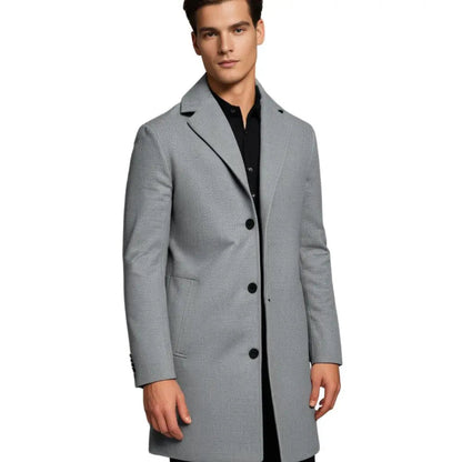 Men's Wool Blend Overcoat Classic Winter Coat Smart Casual Business