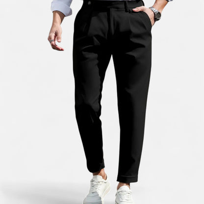 Slim Fit Suit Trousers Gray Stretch Fabric