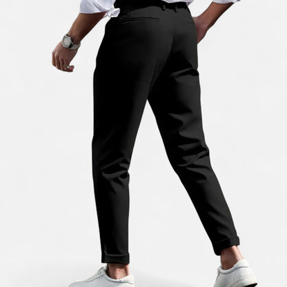 Slim Fit Suit Trousers Gray Stretch Fabric