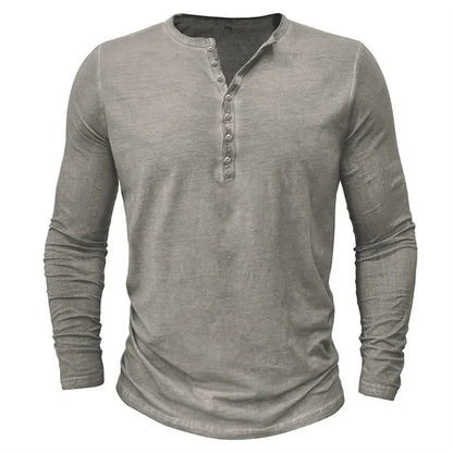 Sweatshirt Herren Henley | Knopfleiste & Langarm-Komfort