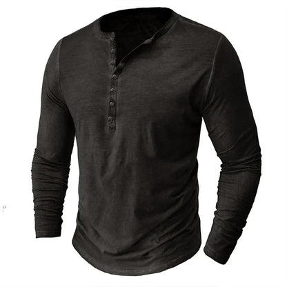 Sweatshirt Herren Henley | Knopfleiste & Langarm-Komfort