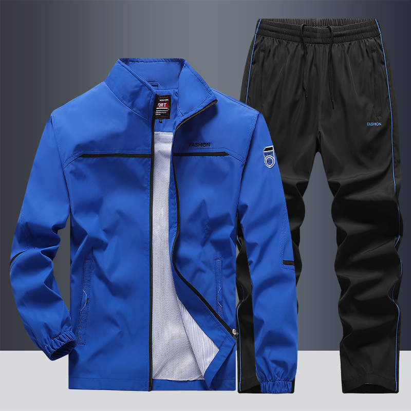 Men's Zip Up Tracksuit 2 Piece Stand Collar Jogger Set