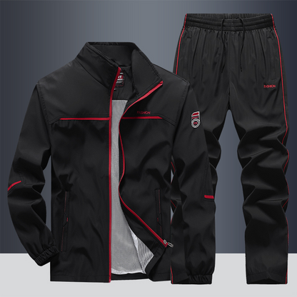 Men's Zip Up Tracksuit 2 Piece Stand Collar Jogger Set