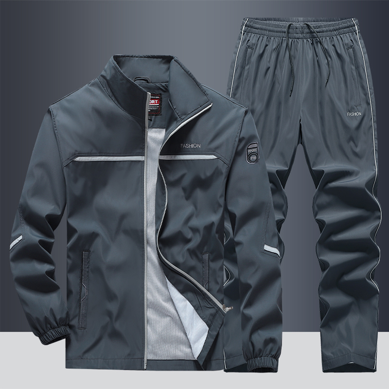 Men's Zip Up Tracksuit 2 Piece Stand Collar Jogger Set