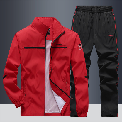 Men's Zip Up Tracksuit 2 Piece Stand Collar Jogger Set