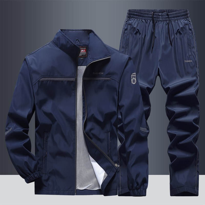 Men's Zip Up Tracksuit 2 Piece Stand Collar Jogger Set