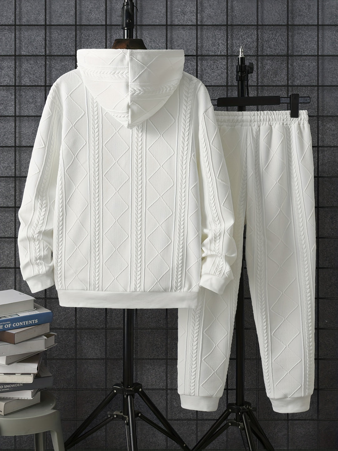 Men's Hoodie Tracksuit 2 Piece Fleece Jogging Set Warm