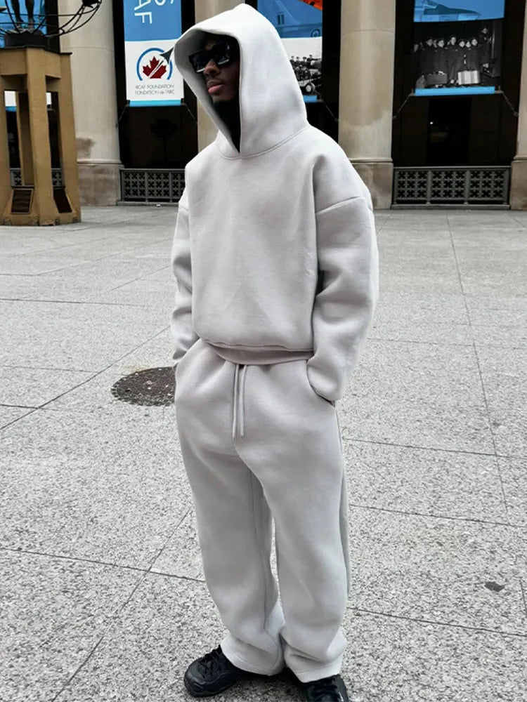 Men's Oversized Tracksuit 2 Piece Hoodie Sweatpants Set