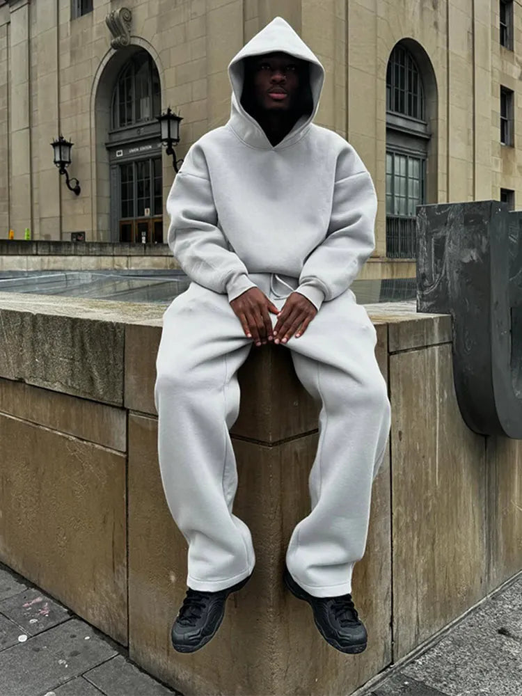 Men's Oversized Tracksuit 2 Piece Hoodie Sweatpants Set