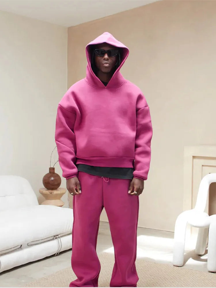 Men's Oversized Tracksuit 2 Piece Hoodie Sweatpants Set