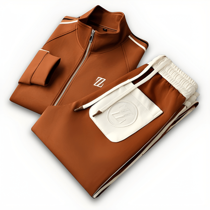 Men's Tracksuit Set 2 Piece Stripe Design Stand Collar