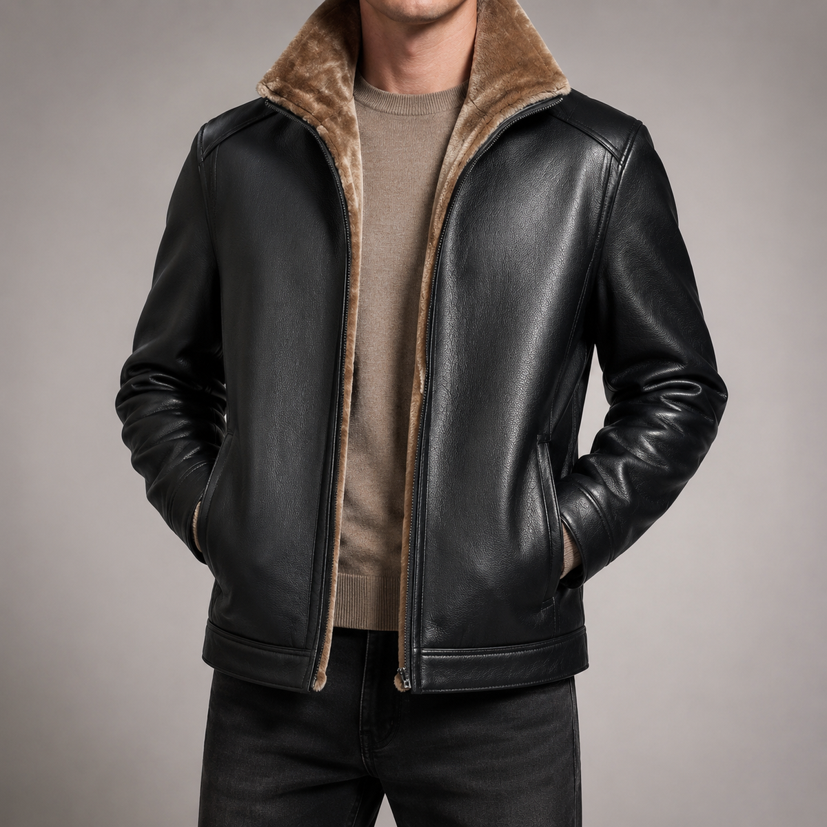 Women's Faux Leather Jacket | Plush Lined Winter Coat | Stylish Warmth & Comfort 2