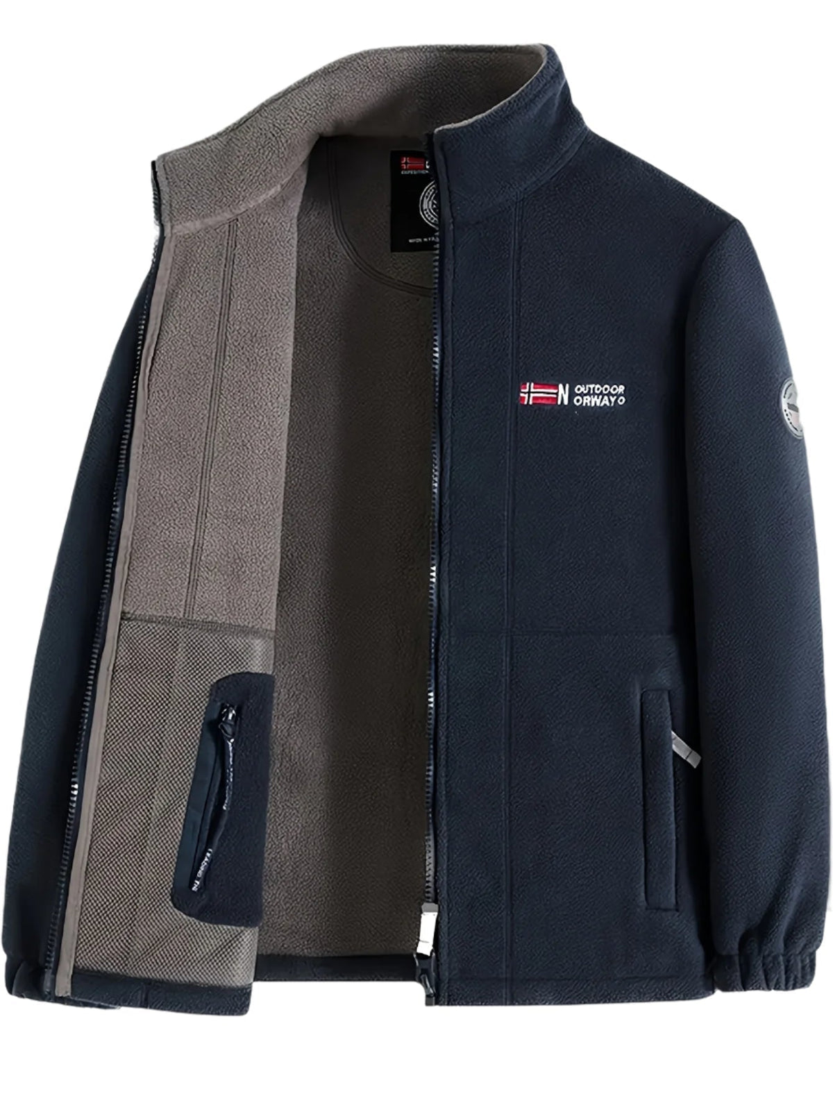 Men's Fleece Jacket Outdoor Zip Up Warm Casual Lightweight