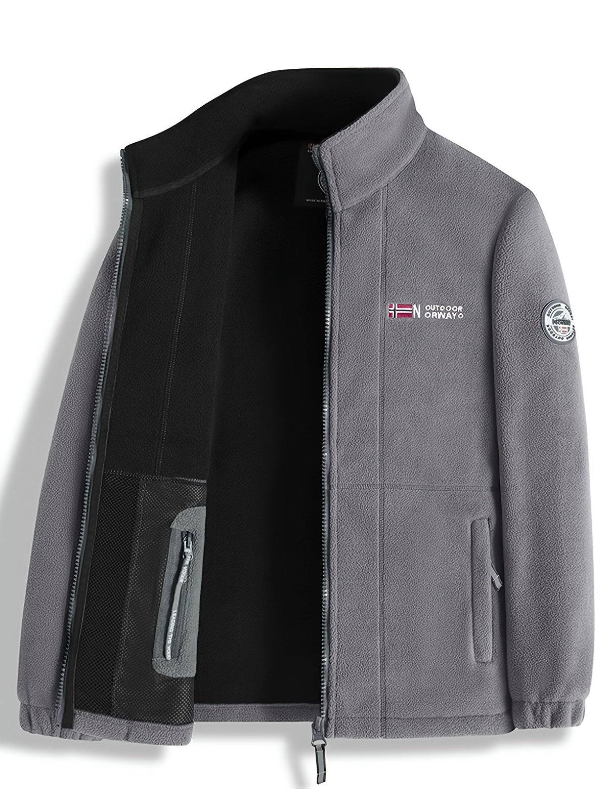 Men's Fleece Jacket Outdoor Zip Up Warm Casual Lightweight