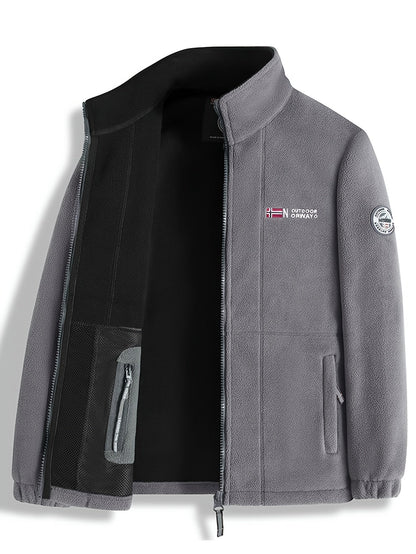 Men's Fleece Jacket Outdoor Zip Up Warm Casual Lightweight