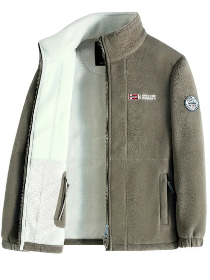 Men's Fleece Jacket Outdoor Zip Up Warm Casual Lightweight