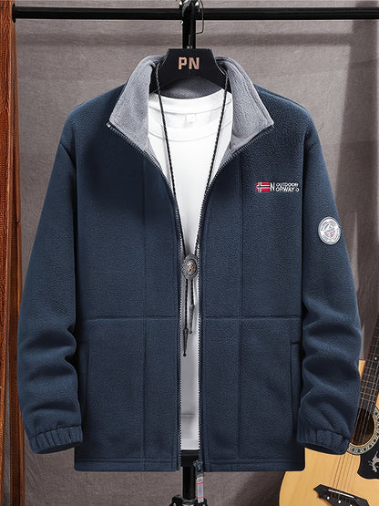 Men's Fleece Jacket Outdoor Zip Up Warm Casual Lightweight