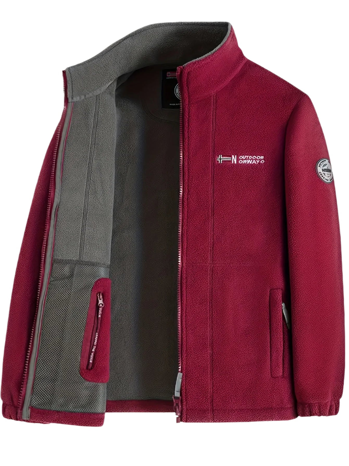 Men's Fleece Jacket Outdoor Zip Up Warm Casual Lightweight