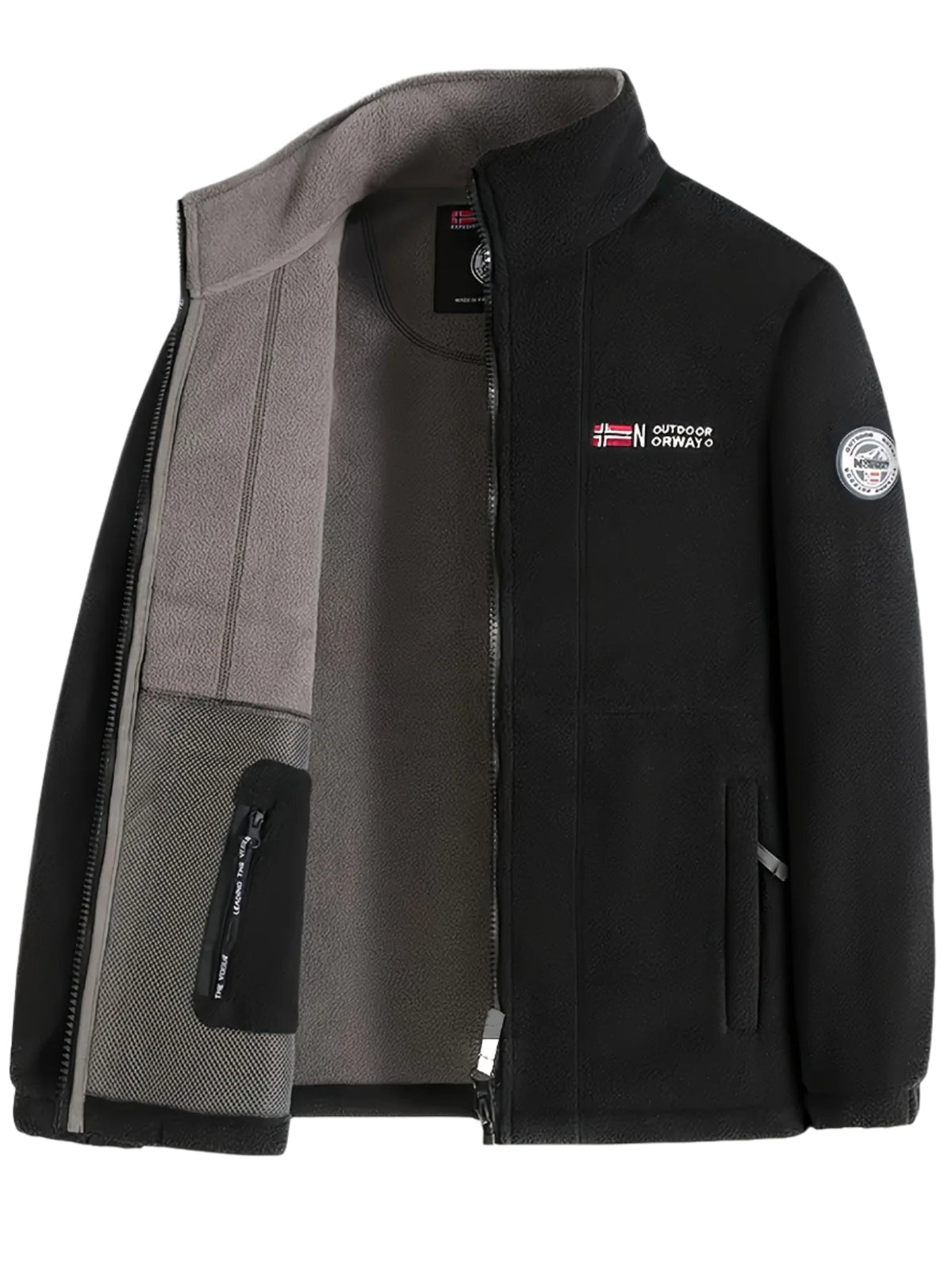 Men's Fleece Jacket Outdoor Zip Up Warm Casual Lightweight