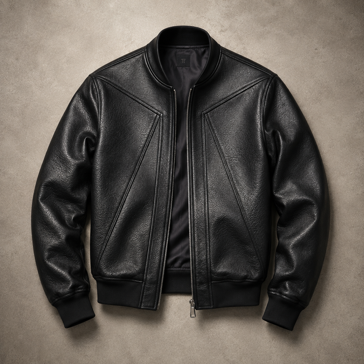 Women's Grained Faux Leather Bomber Jacket | Modern Cropped Flight Style 0